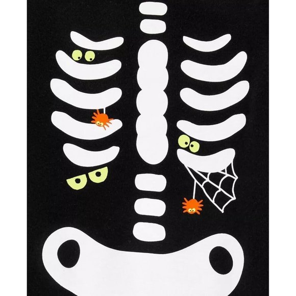 Baby Carter's Halloween Glow-In-The-Dark Skeleton Jumpsuit 9 Months - Picture 3 of 7